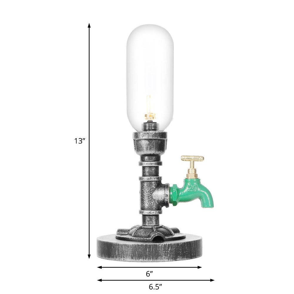 Clear Glass Table Lamp with Hood Style Design