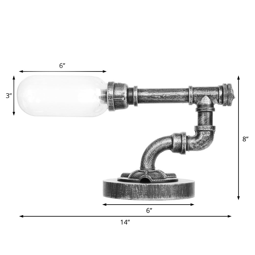 Clear Glass Table Lamp with Hood Style Design