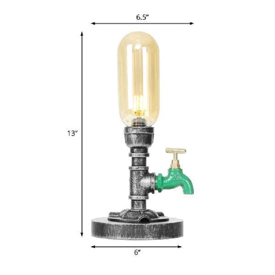 Clear Glass Table Lamp with Hood Style Design