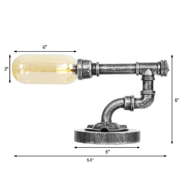 Clear Glass Table Lamp with Hood Style Design