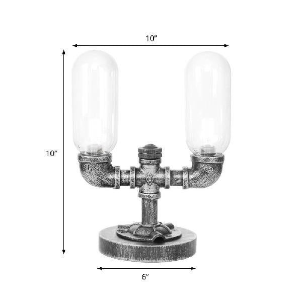 Clear Glass Table Lamp with Hood Style Design