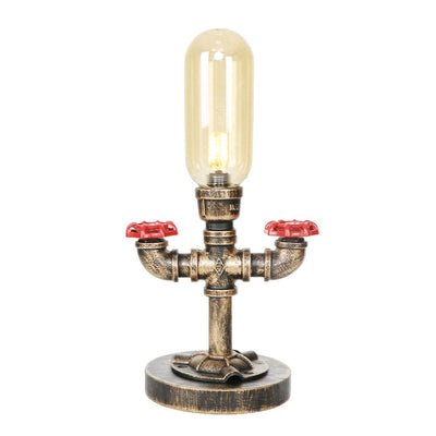 Modern Industrial Table Lamp with Metal Pipe Design