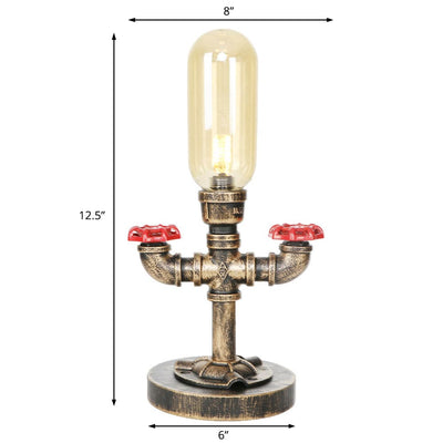 Modern Industrial Table Lamp with Metal Pipe Design