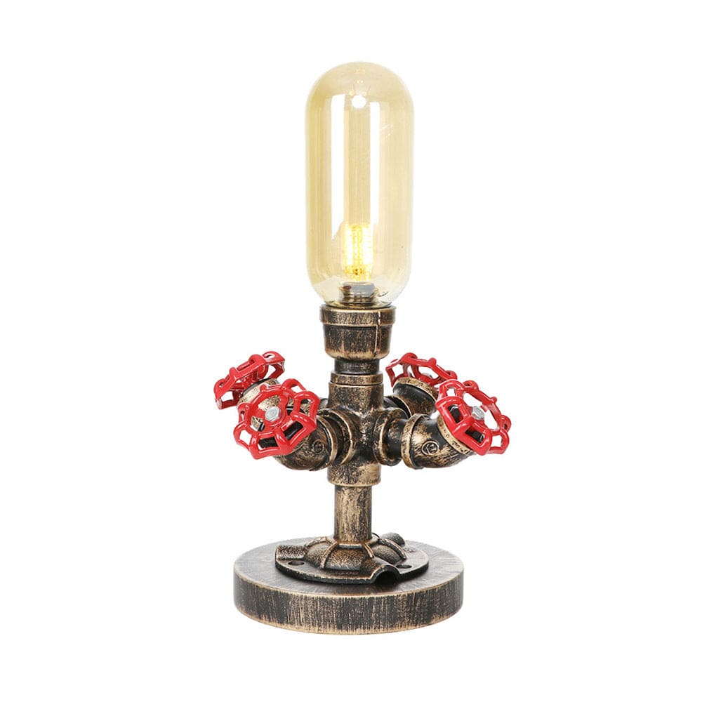 Modern Industrial Table Lamp with Metal Pipe Design