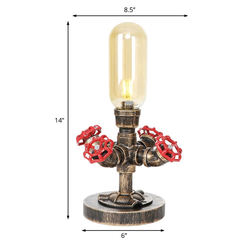 Modern Industrial Table Lamp with Metal Pipe Design