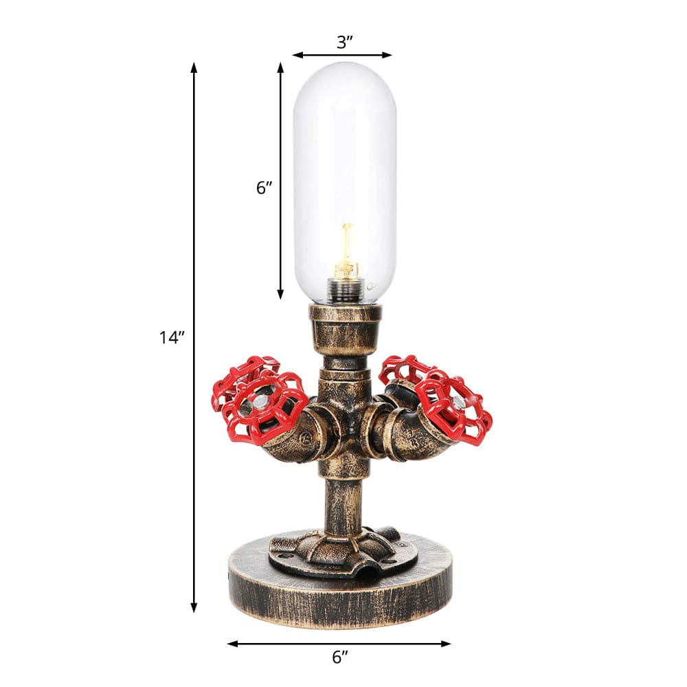 Modern Industrial Table Lamp with Metal Pipe Design