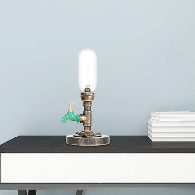 Modern Industrial Table Lamp with Metal Pipe Design