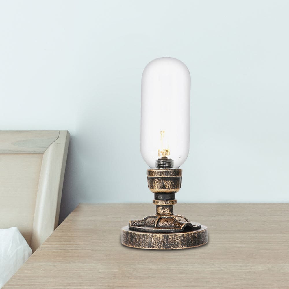 Modern Industrial Table Lamp with Metal Pipe Design