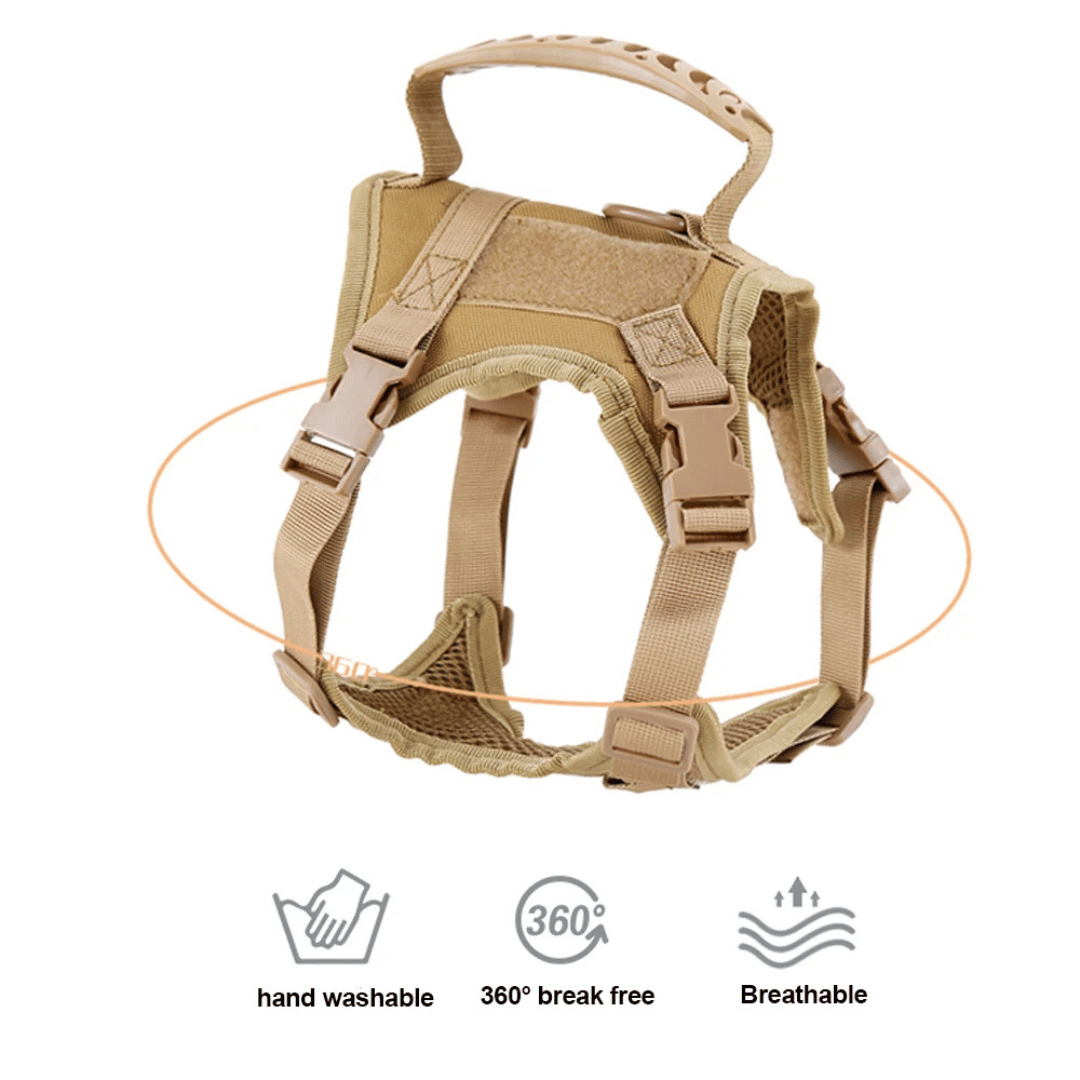 Military-Style Tactical Cat Harness & Leash