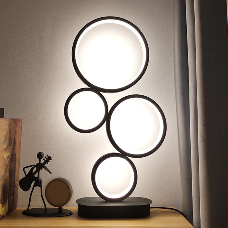 Modern Stacked Table Lamp with Circular Base