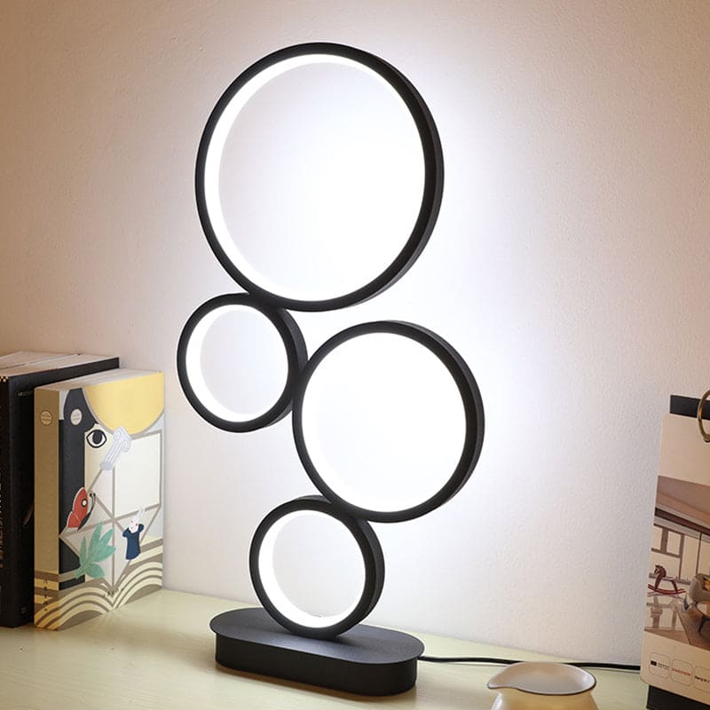 Modern Stacked Table Lamp with Circular Base