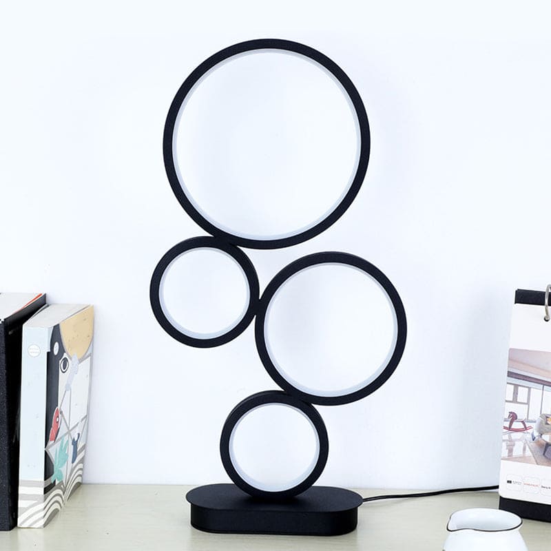 Modern Stacked Table Lamp with Circular Base