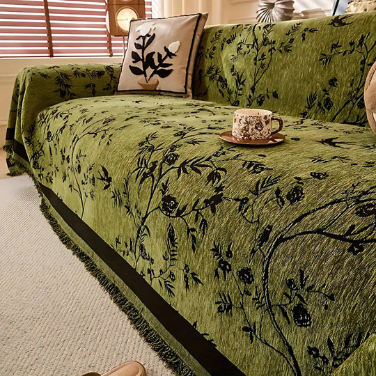 Elegant Sofa Cover with Floral Pattern
