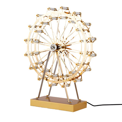 Iron Gold Ferris Wheel Table Lamp with Integrated LED and Touch Switch