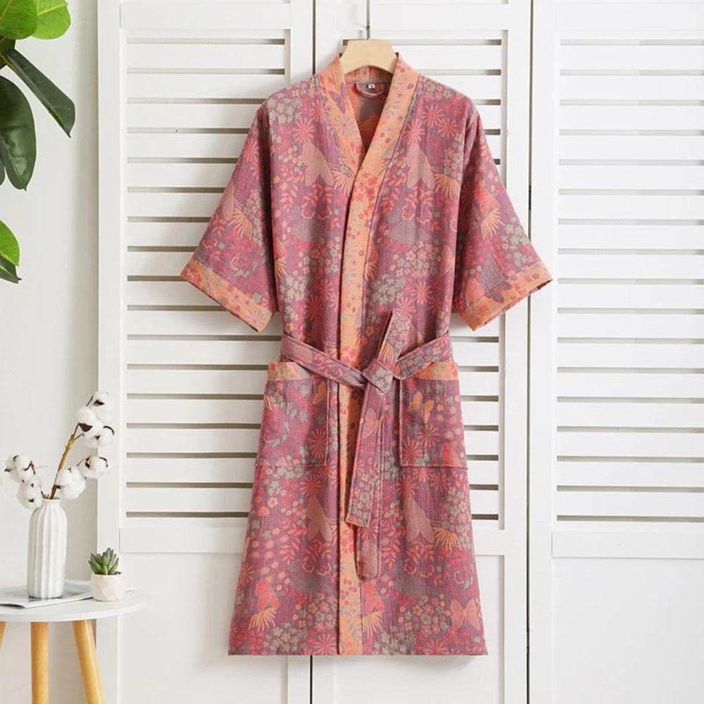 Cotton Bathrobe with Timeless Elegance