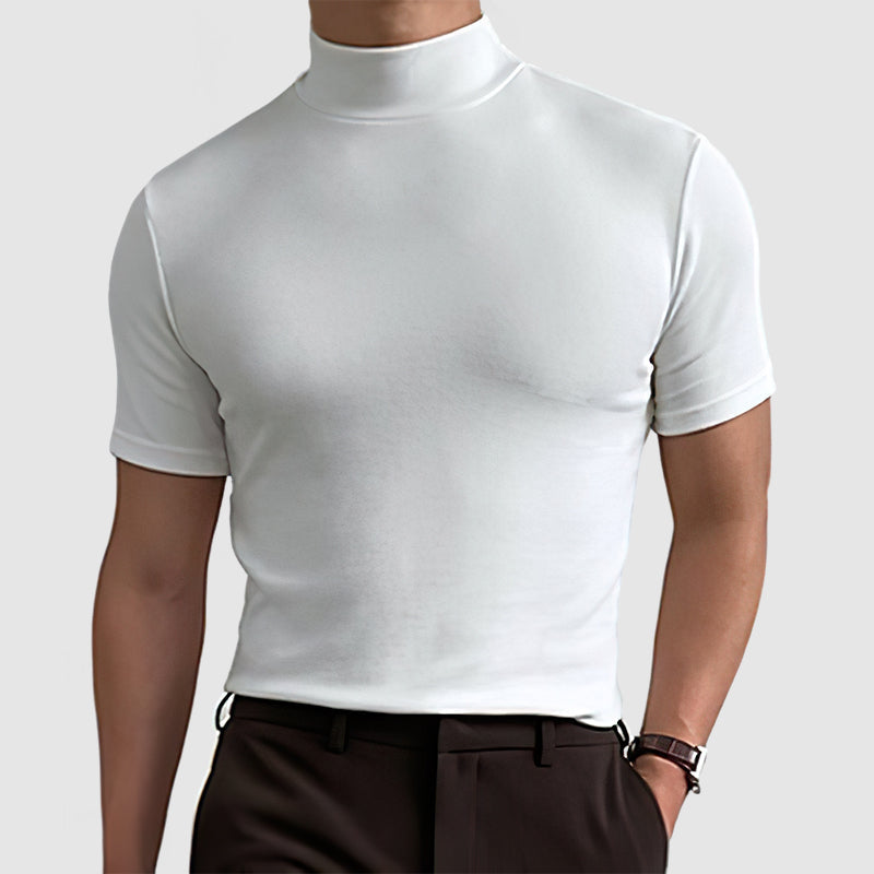 Men’s Luxurious Mock Neck T-Shirt