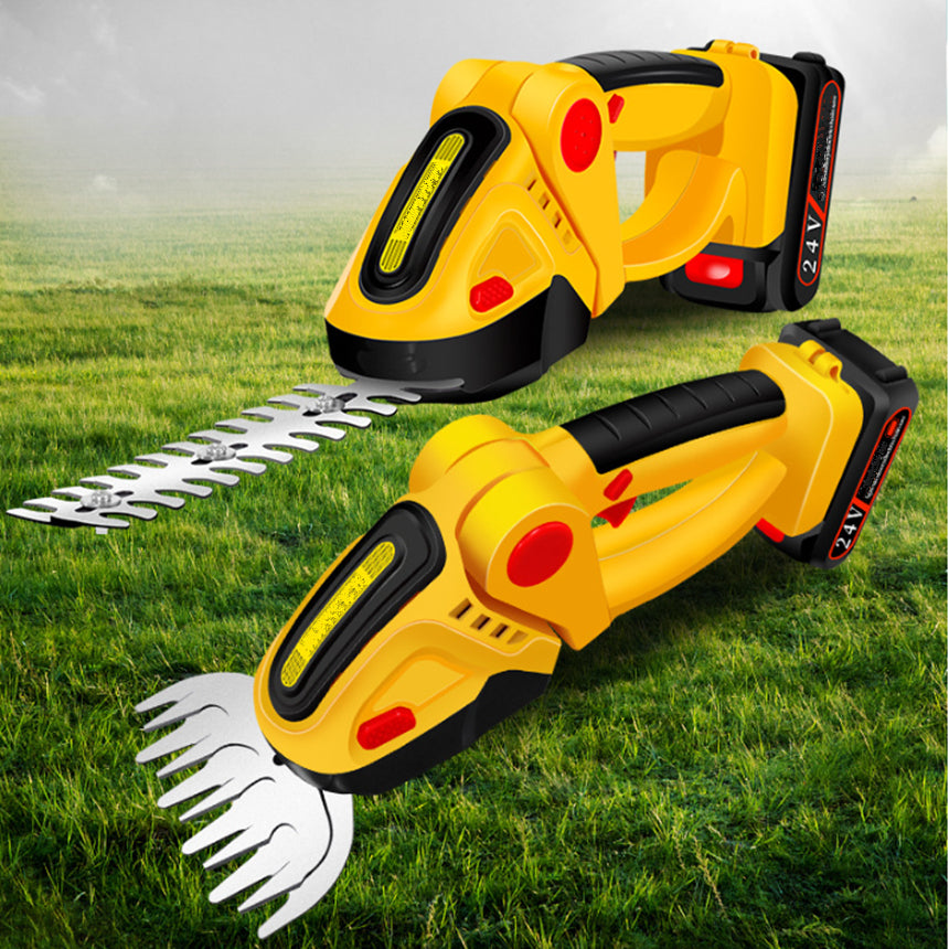 2-in-1 cordless hedge trimmer and grass shear with 30cm shrub blade, 10cm grass blade