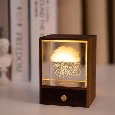 Creative Wooden Box LED Night Light Decorative Touch Dimmable Table Lamp