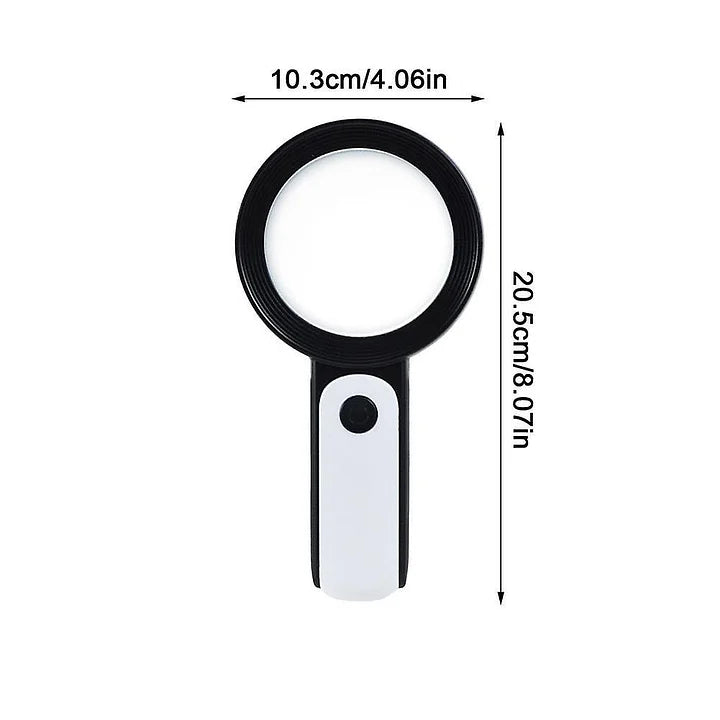 30X Handheld Magnifying Glass with LED Light