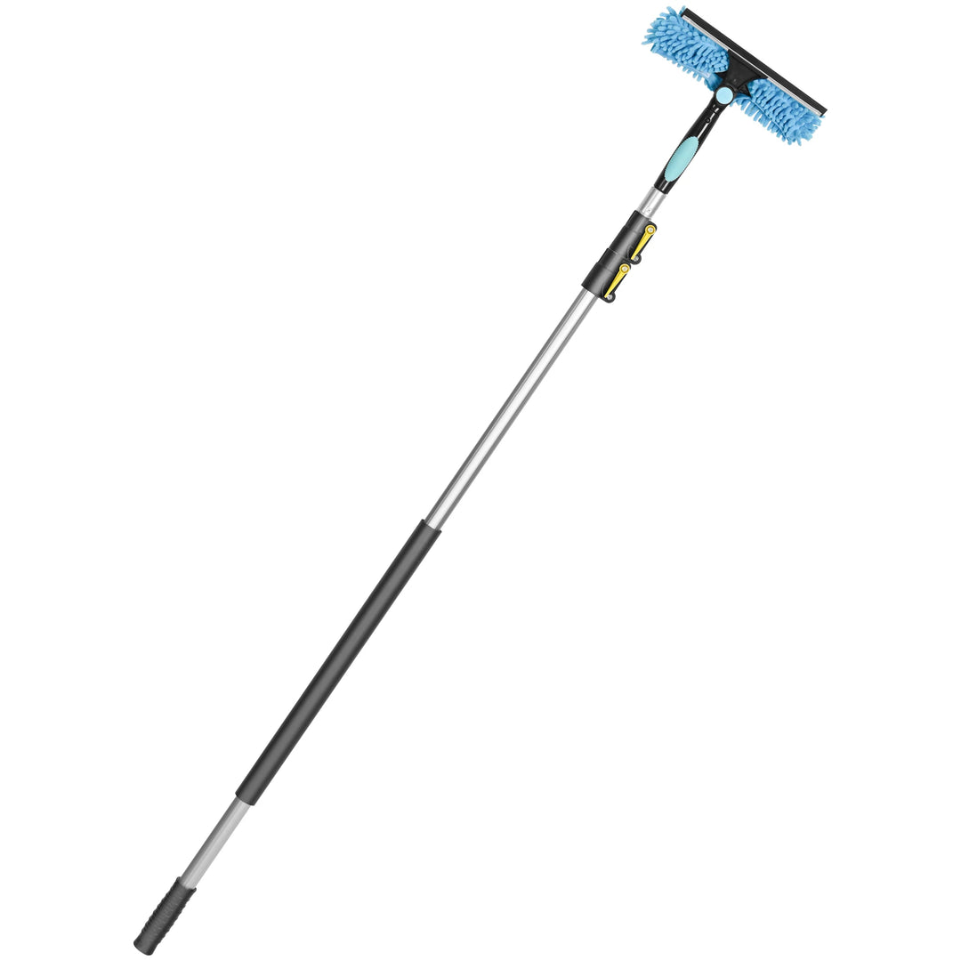 Window Cleaning Kit with Extendable Poles & Squeegee
