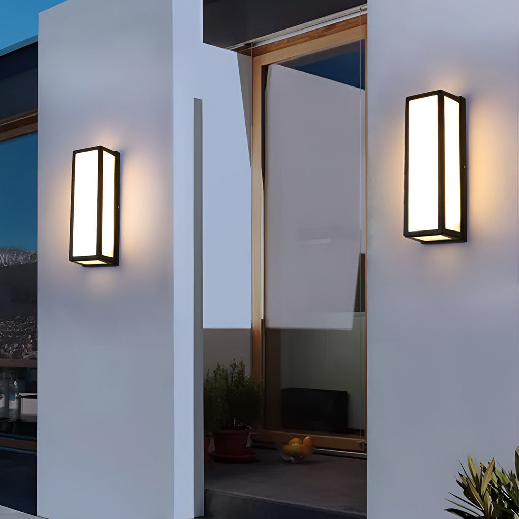 Rectangle  Motion Sensor Black Modern Wall Sconce