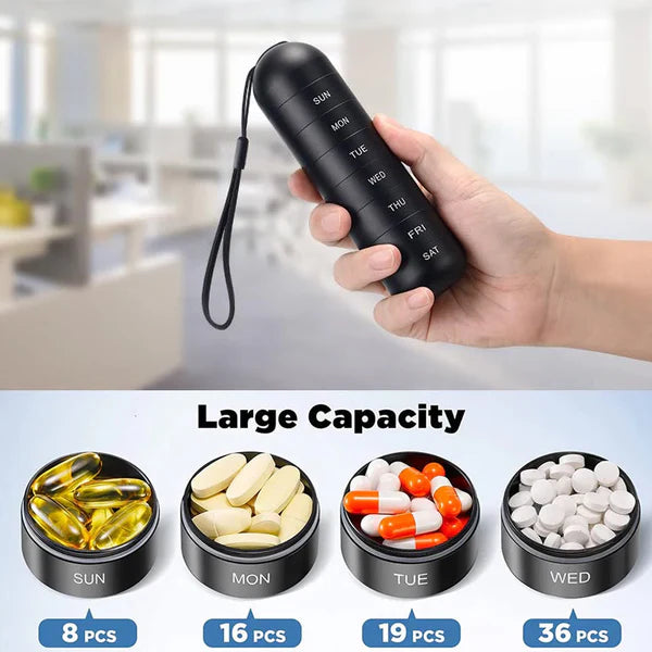 Aluminum 7 Days Portable Pill Organizer