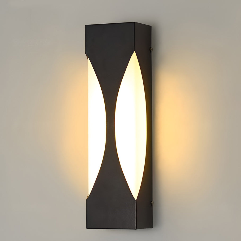 Rectangular Waterproof LED Black Outdoor Wall Sconce