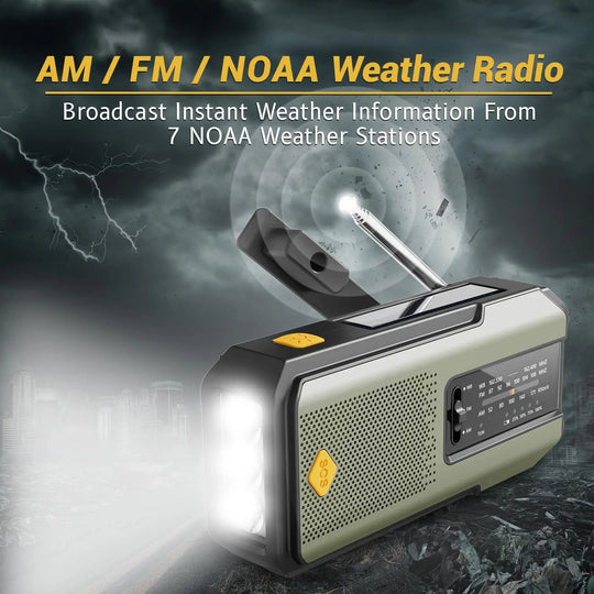 Hand-Crank & Solar Emergency Radio with Power Bank
