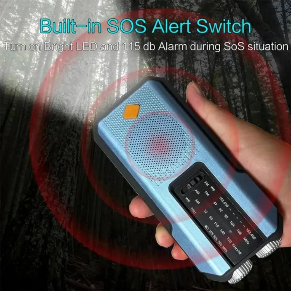 Hand-Crank & Solar Emergency Radio with Power Bank