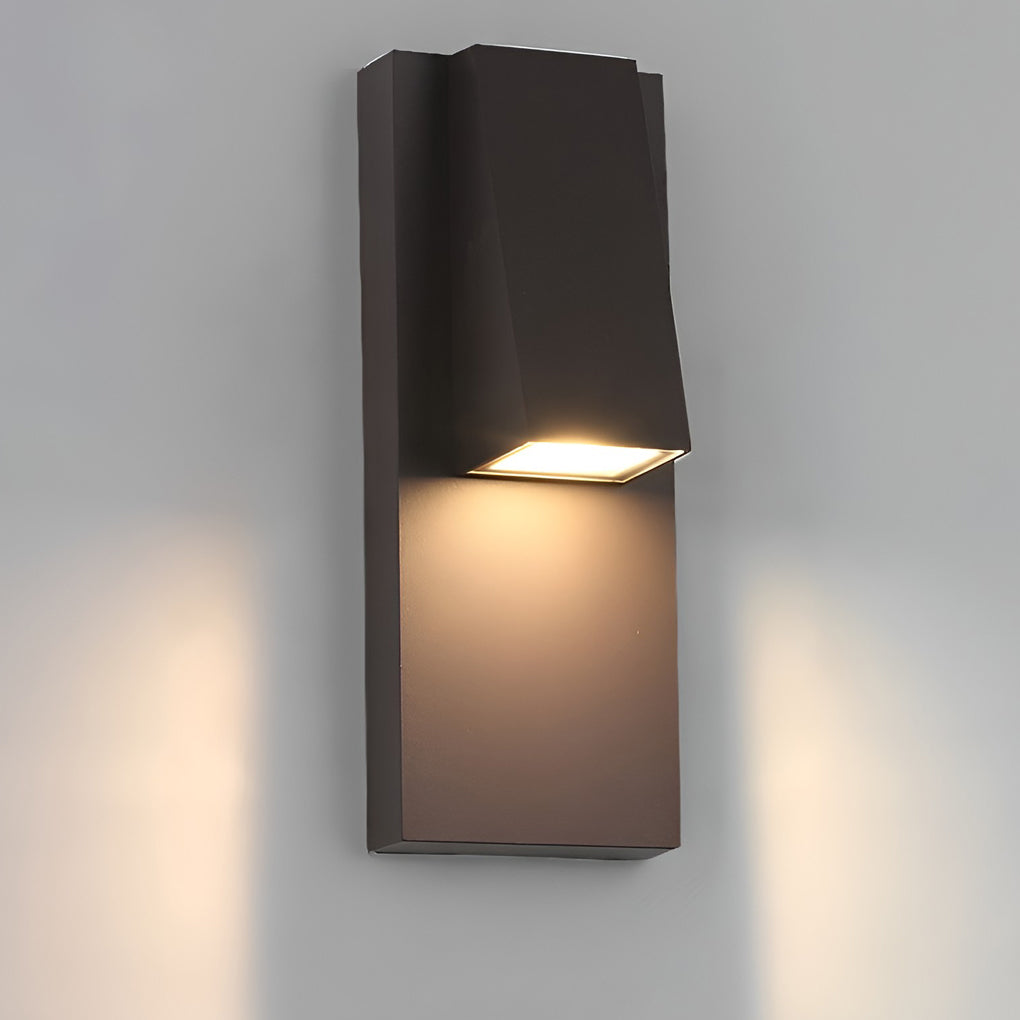 Rectangle Waterproof LED Outdoor Wall Lamp Black Modern Fixture