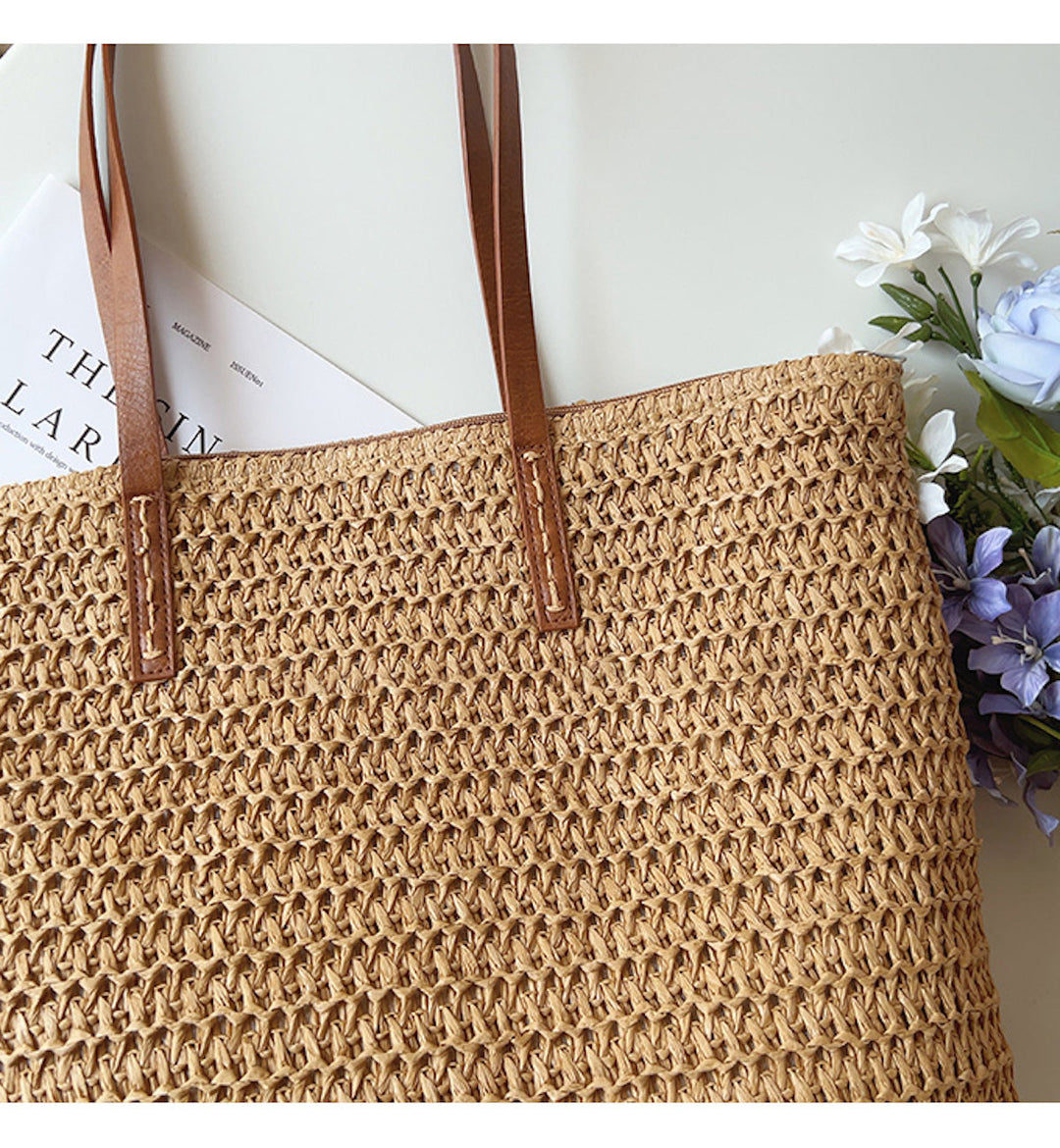 Woven Straw Tote Bag