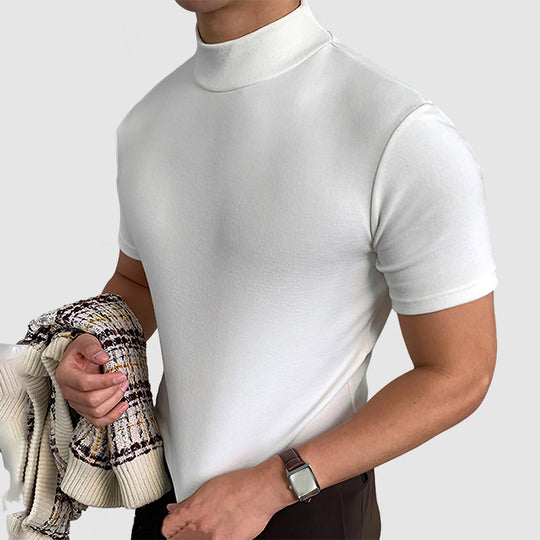 Men’s Luxurious Mock Neck T-Shirt