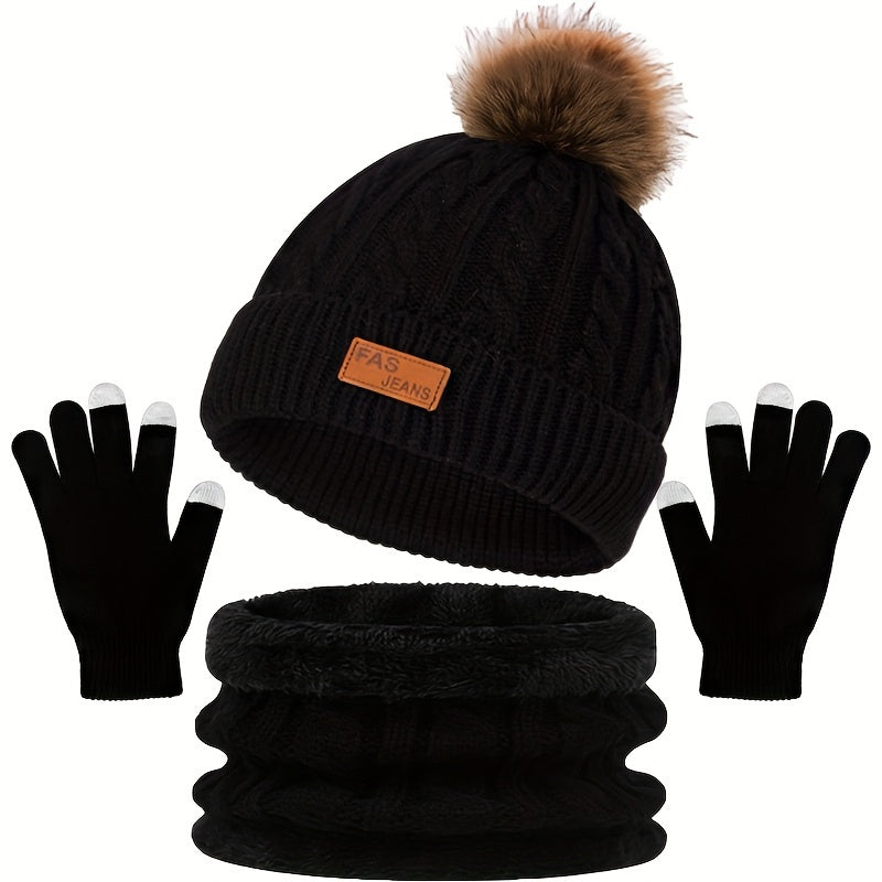 Women’s Winter Hat, Scarf & Gloves Set