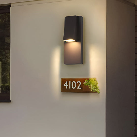 Rectangle Waterproof LED Outdoor Wall Lamp Black Modern Fixture