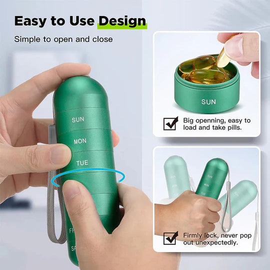 Aluminum 7 Days Portable Pill Organizer