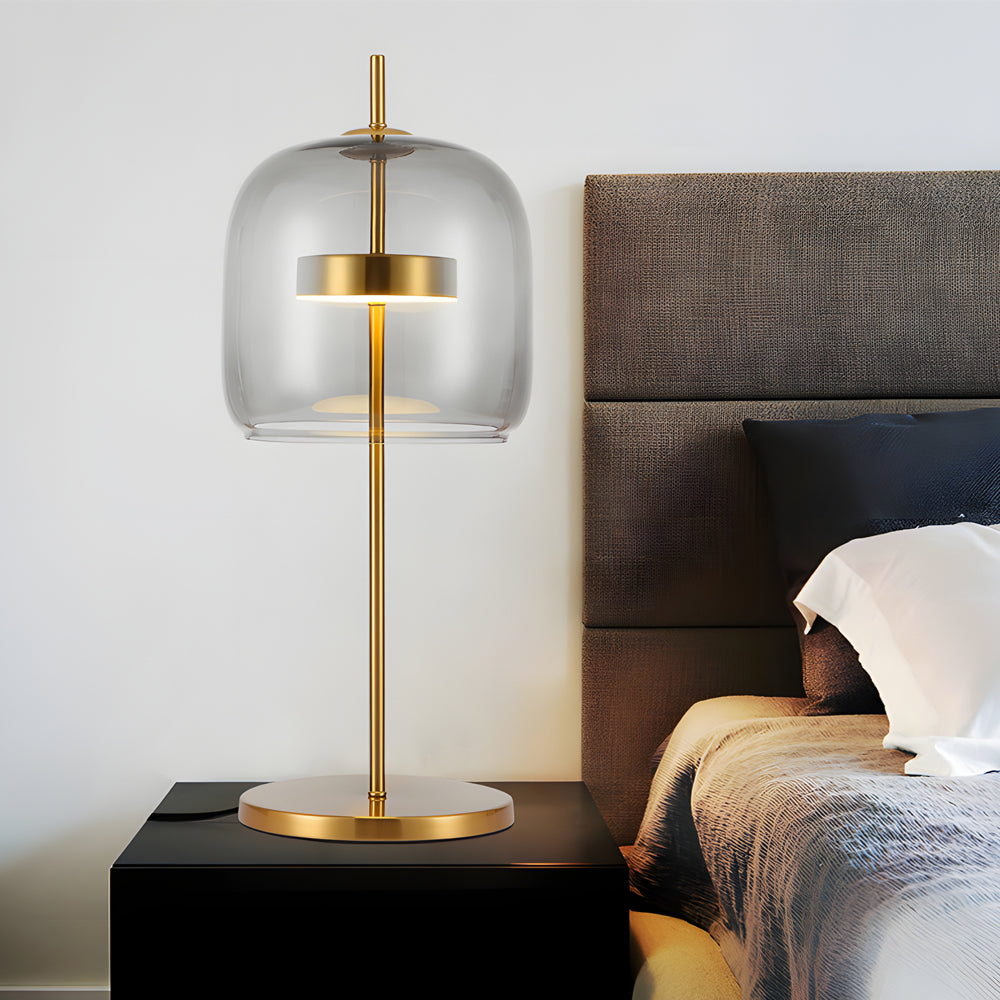 Smoky Glass Table Lamp for an Atmospheric Bedroom