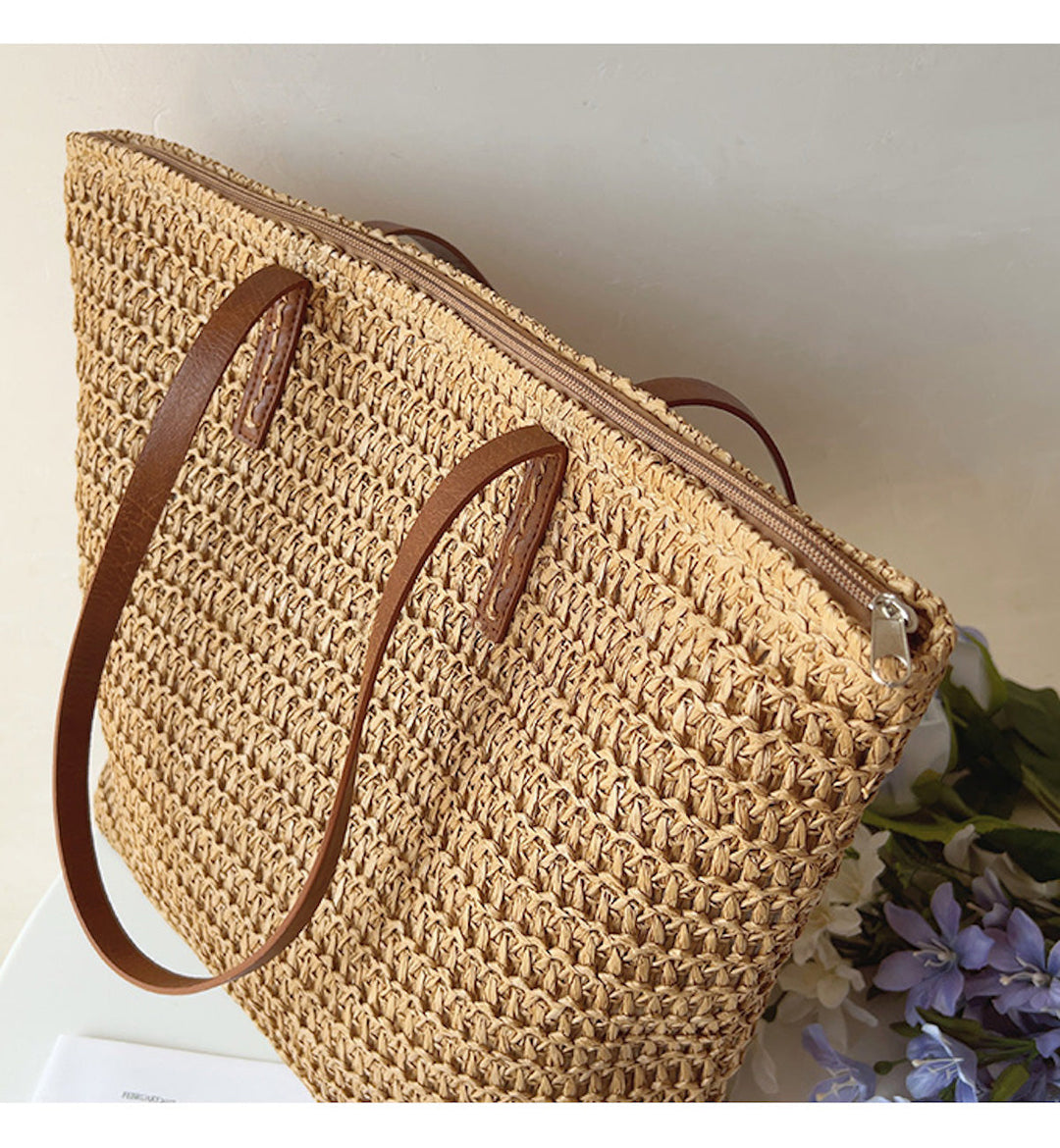Woven Straw Tote Bag