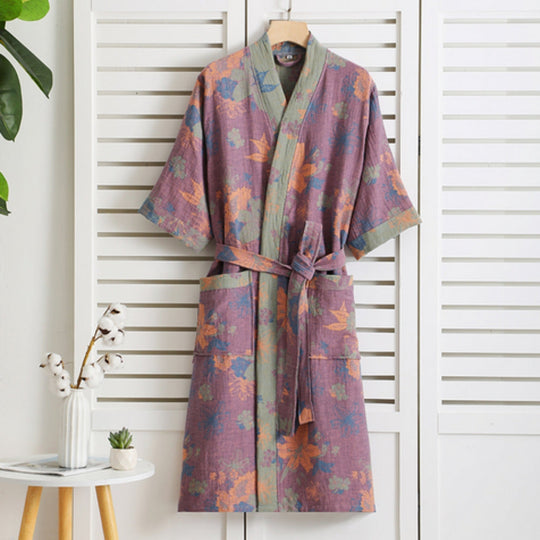 Cotton Bathrobe with Timeless Elegance