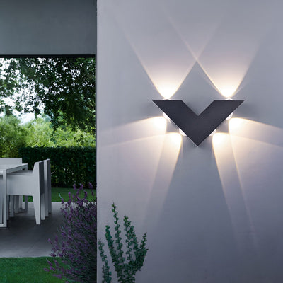 V-shaped LED Black Modern Outdoor Wall Lamp