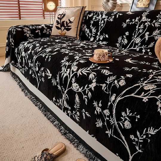 Elegant Sofa Cover with Floral Pattern