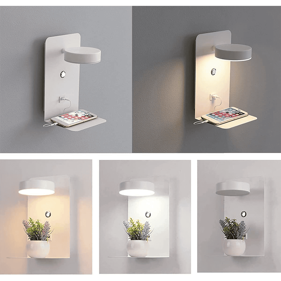 Wall Night Lamp with USB Charging Port