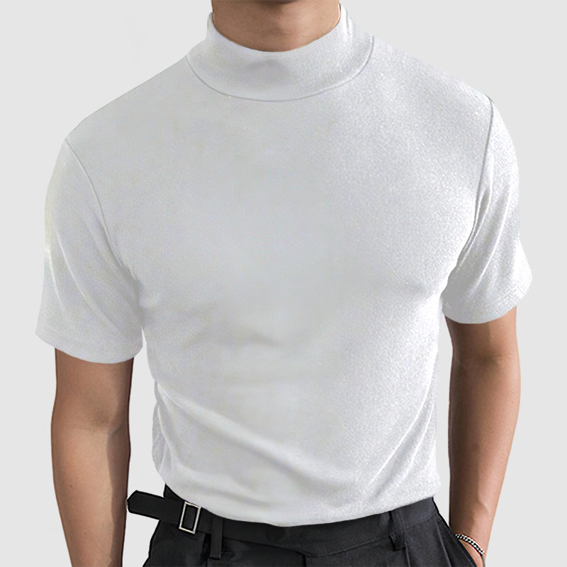 Men’s Luxurious Mock Neck T-Shirt