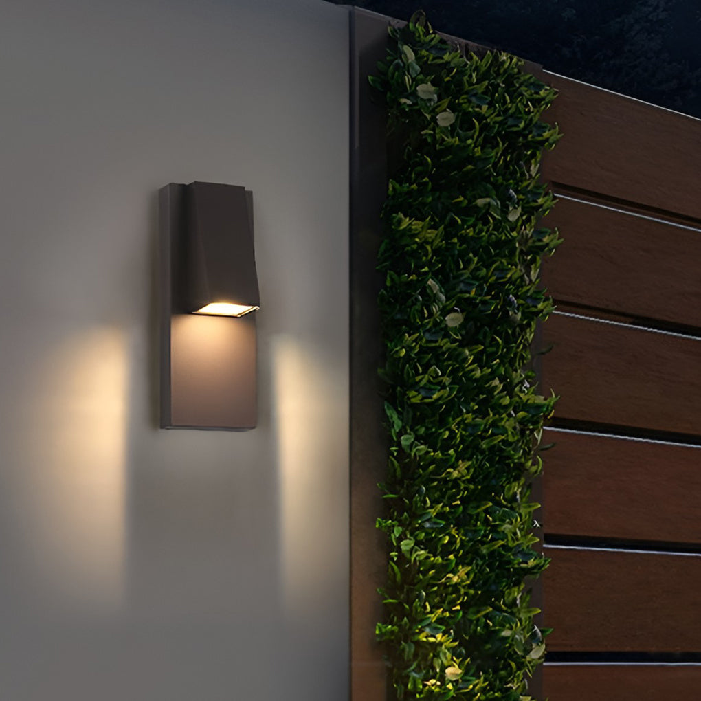 Rectangle Waterproof LED Outdoor Wall Lamp Black Modern Fixture