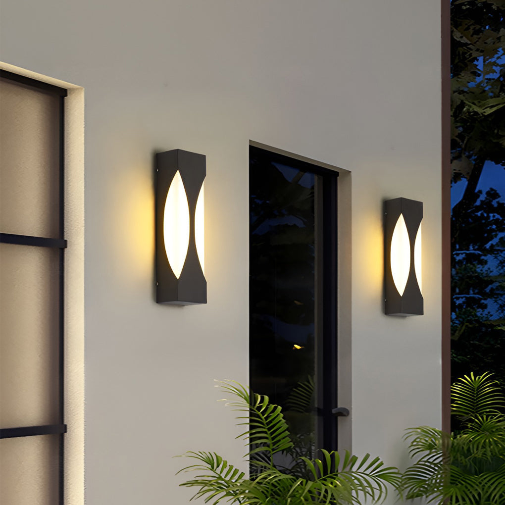 Rectangular Waterproof LED Black Outdoor Wall Sconce