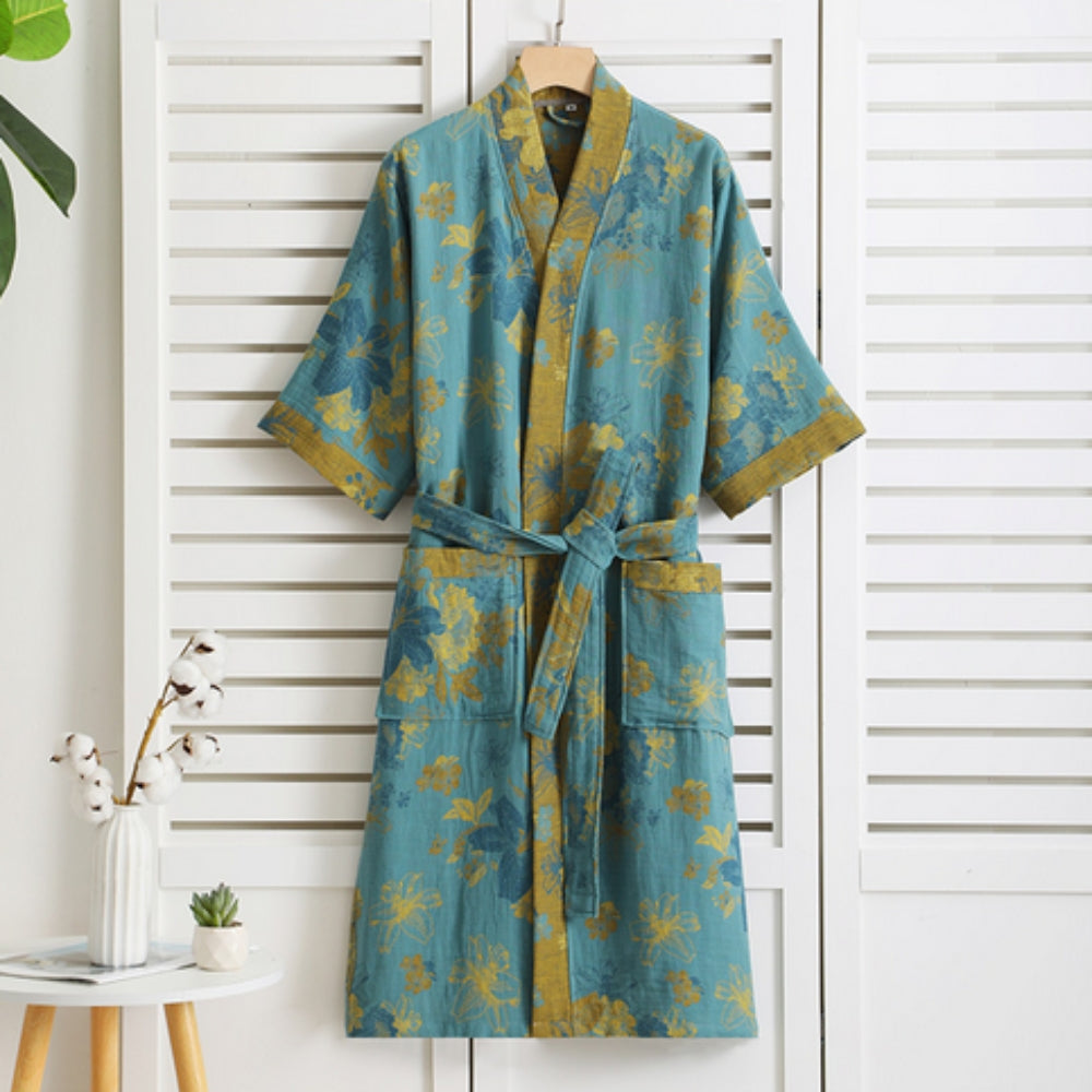Cotton Bathrobe with Timeless Elegance