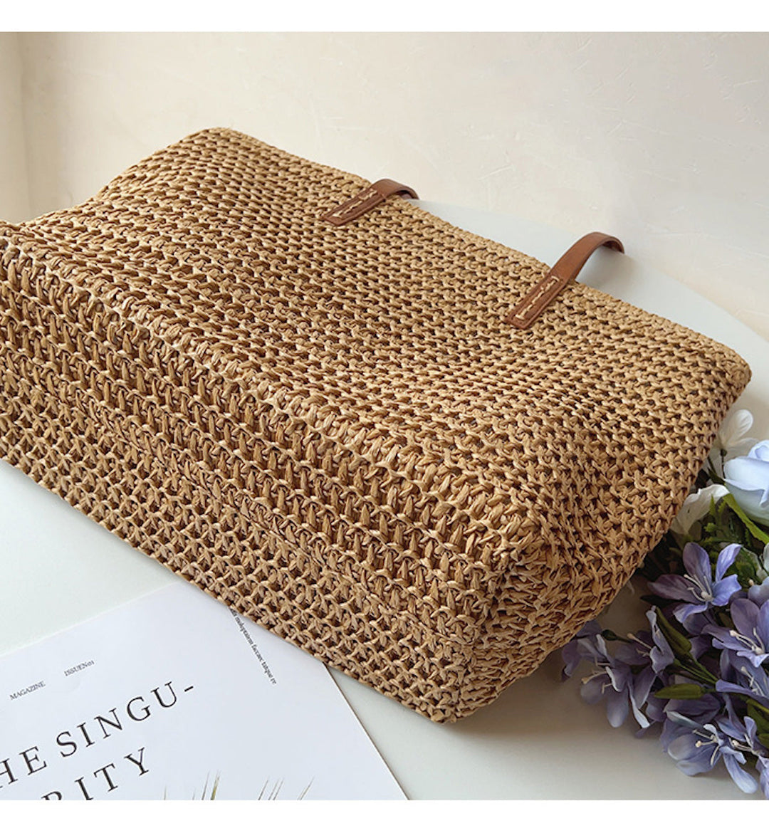 Woven Straw Tote Bag
