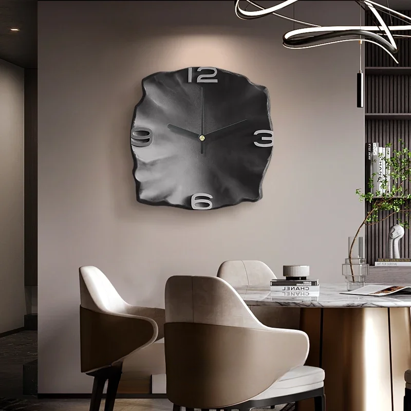 Modern 3D Silent Quartz Wall Clock – Sandstone Effect