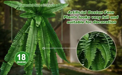 UV Resistant Lifelike Artificial Boston Fern