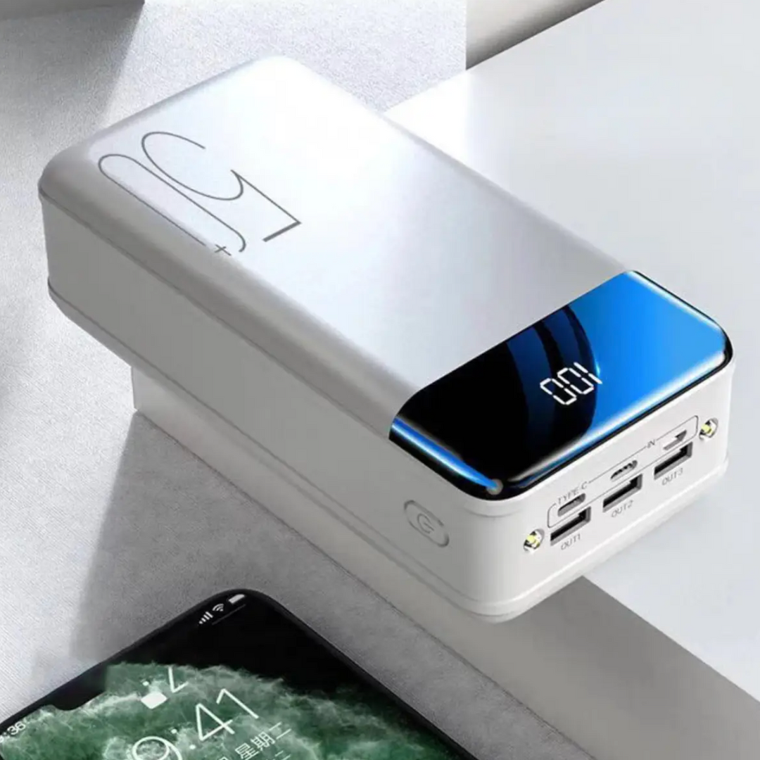 50,000mAh Power Bank with LED Display, Quick Charge, and Dual USB Ports for Outdoor Use

