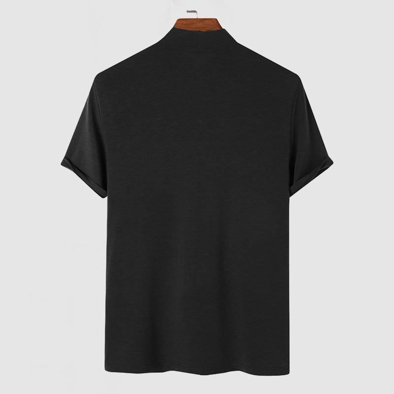 Men’s Luxurious Mock Neck T-Shirt